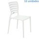 KIT 12 CADEIRAS PLASTICA MONOBLOCO SOFIA BRANCA ENCOSTO VAZADO HORIZONTAL TRAMONTINA