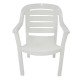 CADEIRA PLASTICA MONOBLOCO COM BRACOS MIAMI BRANCA COM O ENCOSTO VAZADO HORIZONTAL