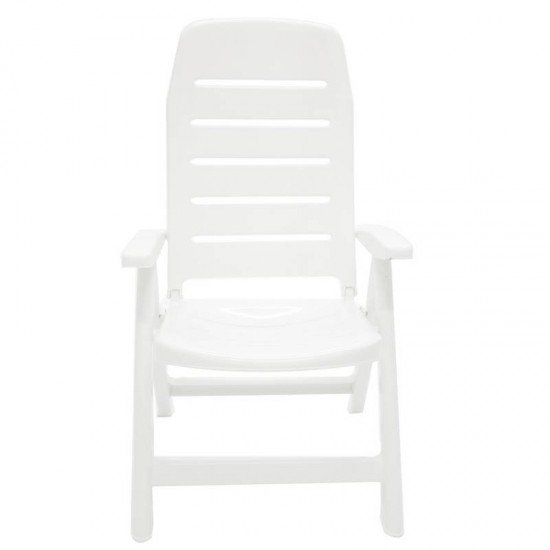 CADEIRA PLASTICA  DOBRAVEL COM BRACOS IRACEMA BRANCA COM ENCOSTO ALTO