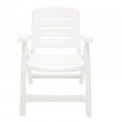 CADEIRA PLASTICA  DOBRAVEL COM BRACOS IRACEMA BRANCA COM ENCOSTO BAIXO