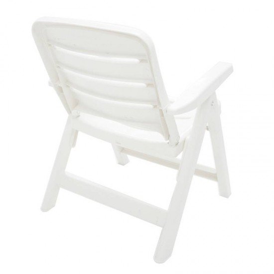 CADEIRA PLASTICA  DOBRAVEL COM BRACOS IRACEMA BRANCA COM ENCOSTO BAIXO