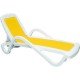 ESPREGUICADEIRA PLASTICA CANCUN BRANCA COM TELA PLASTICA AMARELA
