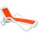 ESPREGUICADEIRA PLASTICA CANCUN BRANCA COM TELA PLASTICA LARANJA