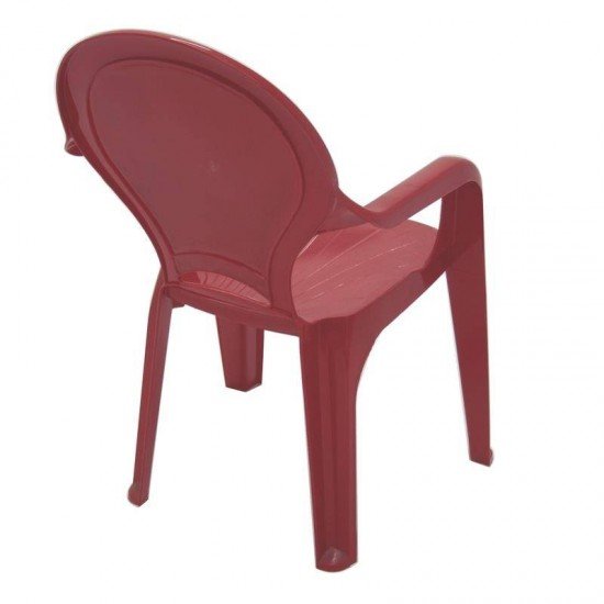 CADEIRA PLASTICA MONOBLOCO COM BRACOS INFANTIL CATTY VERMELHA COM DECORACAO IN MOLD
