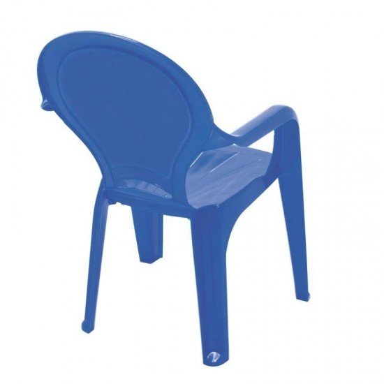 CADEIRA PLASTICA MONOBLOCO COM BRACOS INFANTIL CATTY AZUL COM DECORACAO IN MOLD