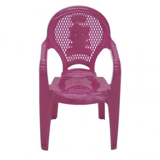 CADEIRA PLASTICA MONOBLOCO COM BRACOS INFANTIL ESTAMPADA CATTY ROSA
