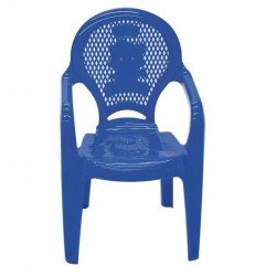 CADEIRA PLASTICA MONOBLOCO COM BRACOS INFANTIL ESTAMPADA CATTY AZUL