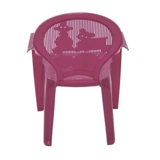 CADEIRA PLASTICA MONOBLOCO COM BRACOS INFANTIL ESTAMPADA CATTY ROSA