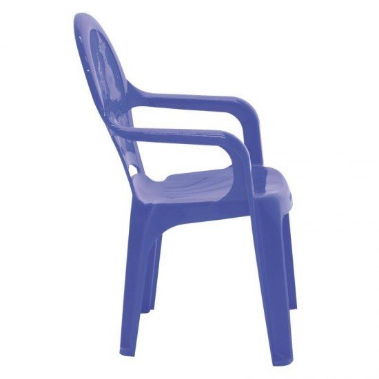 CADEIRA PLASTICA MONOBLOCO COM BRACOS INFANTIL ESTAMPADA CATTY AZUL