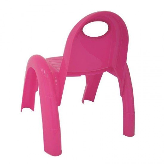 CADEIRA PLASTICA MONOBLOCO COM BRACOS INFANTIL POPI ROSA SEM INSERTO