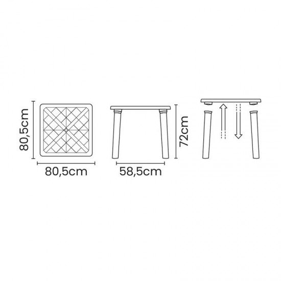 MESA TRAMONTINA SANCHO EM POLIPROPILENO BRANCO