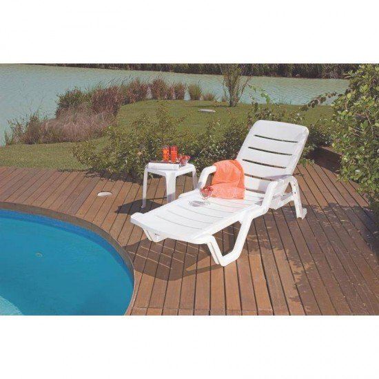 MESA PLASTICA MONOBLOCO DE APOIO  PITUBA BRANCA
