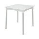 MESA PLASTICA DIANA BRANCA COM PERNAS DE ALUMINIO ANODIZADO