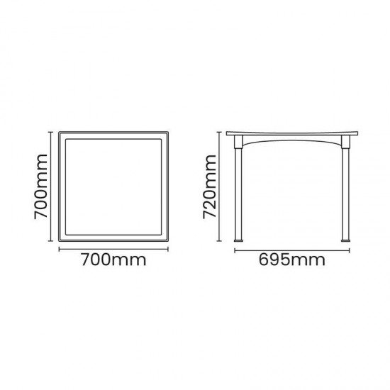 MESA TRAMONTINA DIANA EM POLIPROPILENO CAMURÇA COM PERNAS DE ALUMÍNIO ANODIZADO
