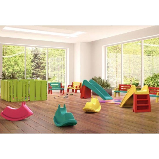 BANCO INFANTIL TRAMONTINA PAUSE EM POLIETILENO AMARELO