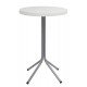 MESA SIGMA ALTA COM TAMPO REDONDO EM POLIPROPILENO BRANCO E BASE DE ACO INOX TRAMONTINA