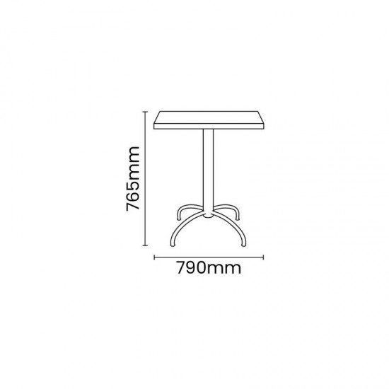 MESA QUADRADA TRAMONTINA GAMA EM POLIPROPILENO GRAFITE COM PERNAS EM AÇO CARBONO