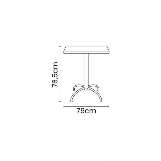 MESA QUADRADA TRAMONTINA GAMA EM POLIPROPILENO MARROM COM BASE EM AÇO CARBONO