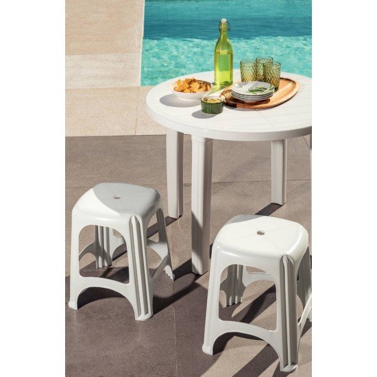 KIT 4 UNI DE BANQUETA NITERÓI EM POLIPROPILENO BRANCO TRAMONTINA