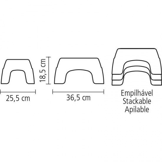 BANQUINHO EM PLASTICO MONOBLOCO CATTY ROSA