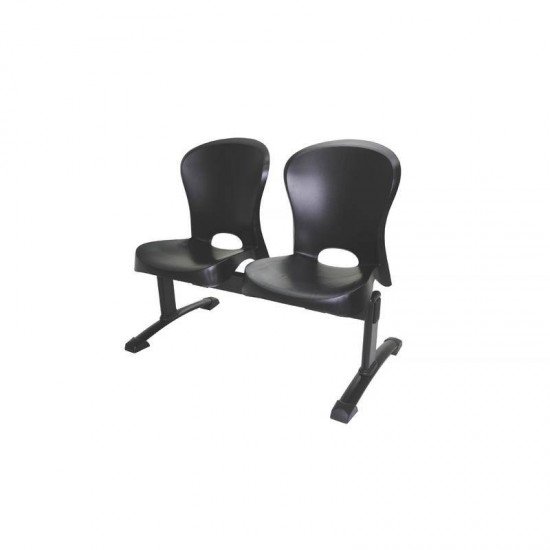 BASE EM ACO PRETA MODELO LONGARINA PARA 2 LUGARES