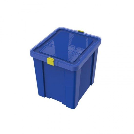 CAIXA ORGANIZADORA COM TAMPA EM PLASTICO KIDS 42LITROS AZUL