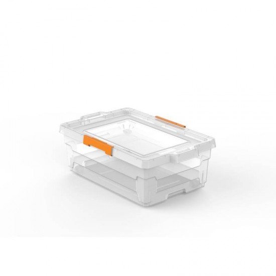 CAIXA ORGANIZADORA COM TAMPA EM PLASTICO 40 LITROS TRANSPARENTE