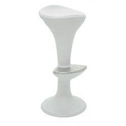 BANCO PEPE EM POLIETILENO BRANCO COM APOIO PARA PES EM ACO INOX TRAMONTINA