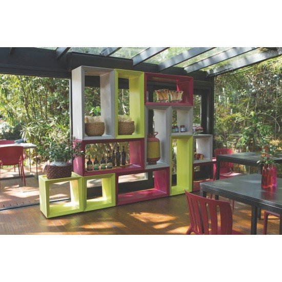 ESTANTE MODULAR RETANGULAR ARTY H VERDE EM POLIETILENO TRAMONTINA