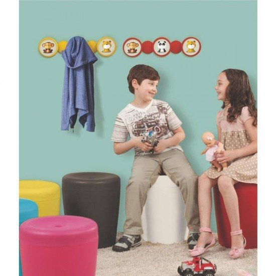 CABIDE PLASTICO MONOBLOCO BOLA ROSA