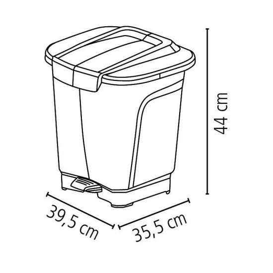 LIXEIRA EM PLASTICO T-FORCE PRETA 25L TRAMONTINA