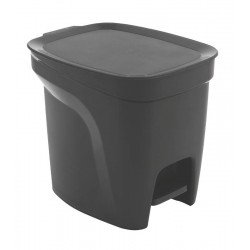 LIXEIRA BASIC COMPACT EM POLIPROPILENO PRETO COM HASTE EM ACO GALVANIZADO 7 L TRAMONTINA