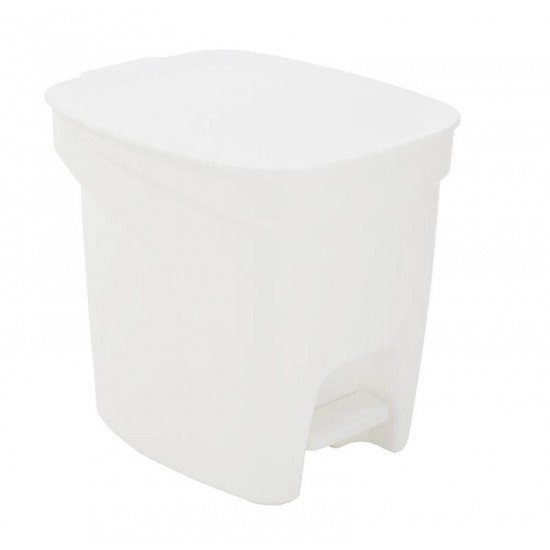 LIXEIRA BASIC COMPACT EM POLIPROPILENO BRANCO COM HASTE EM ACO GALVANIZADO 7 L TRAMONTINA