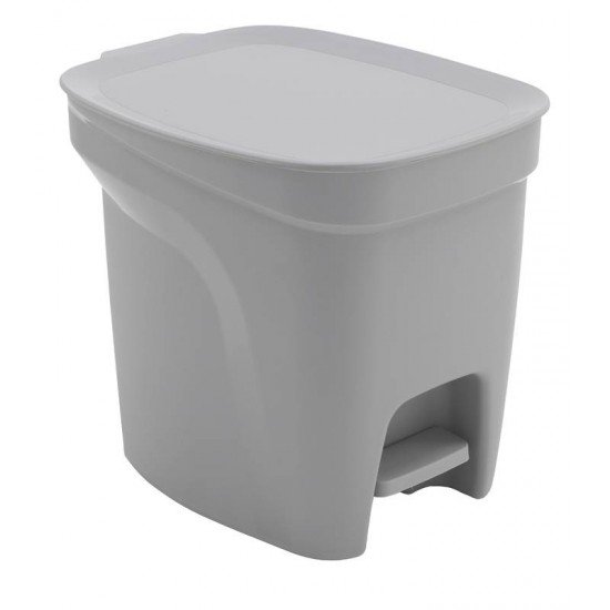 LIXEIRA BASIC COMPACT EM POLIPROPILENO CINZA COM HASTE EM ACO GALVANIZADO 7 L TRAMONTINA