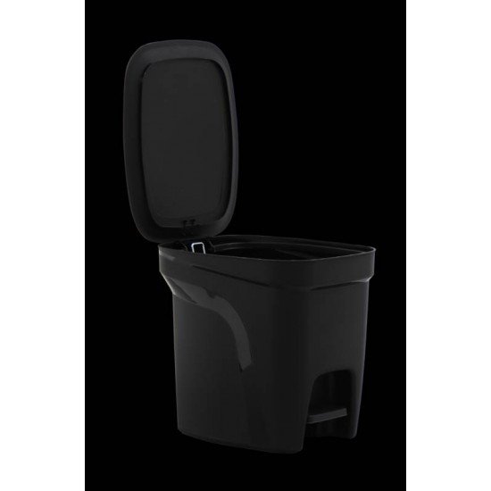 LIXEIRA TRAMONTINA COMPACT 7L EM POLIPROPILENO PRETO COM HASTE EM AÇO GALVANIZADO