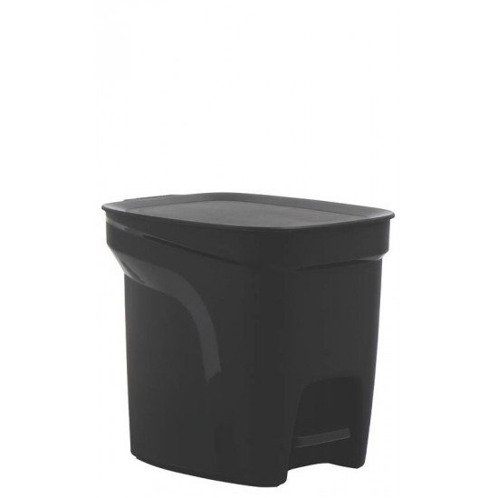 LIXEIRA TRAMONTINA COMPACT 7L EM POLIPROPILENO PRETO COM HASTE EM AÇO GALVANIZADO