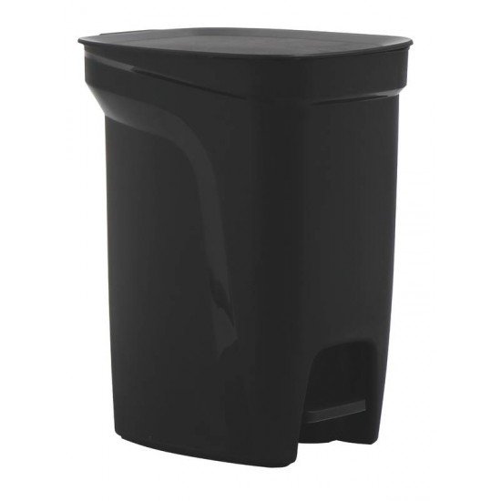 LIXEIRA TRAMONTINA COMPACT 10L EM POLIPROPILENO PRETO COM HASTE EM AÇO GALVANIZADO