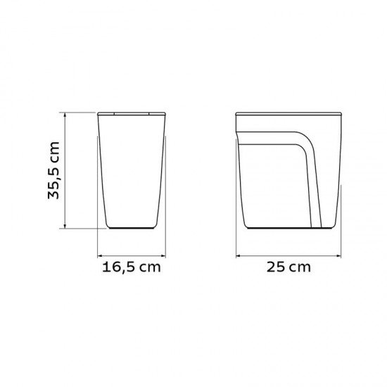 LIXEIRA TRAMONTINA COMPACT EM POLIPROPILENO CINZA COM TAMPA BASCULANTE 10,5 L
