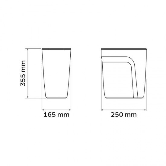 LIXEIRA TRAMONTINA COMPACT EM POLIPROPILENO CINZA COM TAMPA BASCULANTE 10,5 L