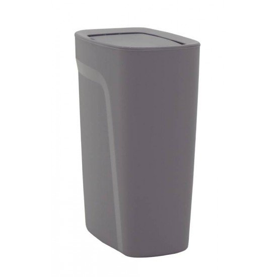 LIXEIRA TRAMONTINA COMPACT EM POLIPROPILENO CINZA COM TAMPA BASCULANTE 10,5 L