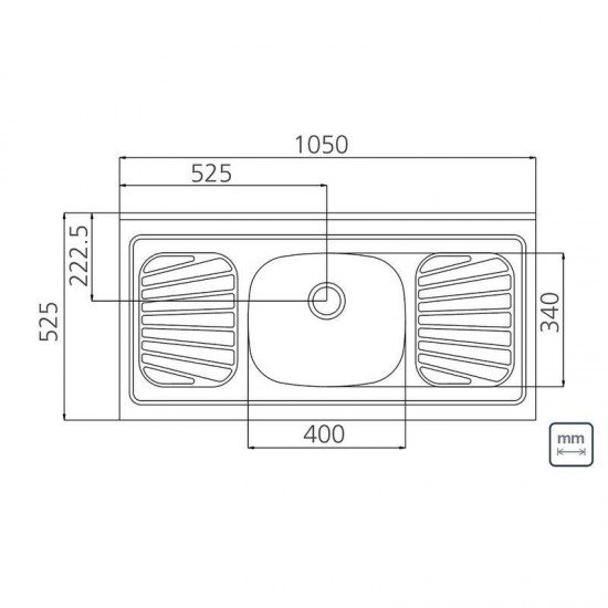 PIA DE APOIO EM ACO INOX 105X52CM TRAMONTINA RAGGI 40