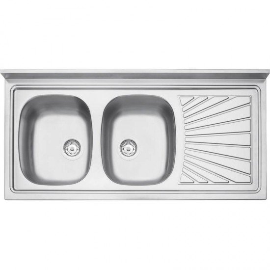 PIA DE APOIO EM ACO INOX 120X60CM TRAMONTINA STELLA 2C 34 PLUS EX