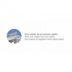PIA DE APOIO EM ACO INOX 120X60CM TRAMONTINA STELLA 2C 34 PLUS DX