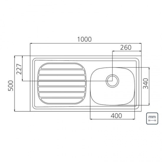 PIA DE APOIO EM ACO INOX 100X50CM TRAMONTINA FILO 40 FX DX