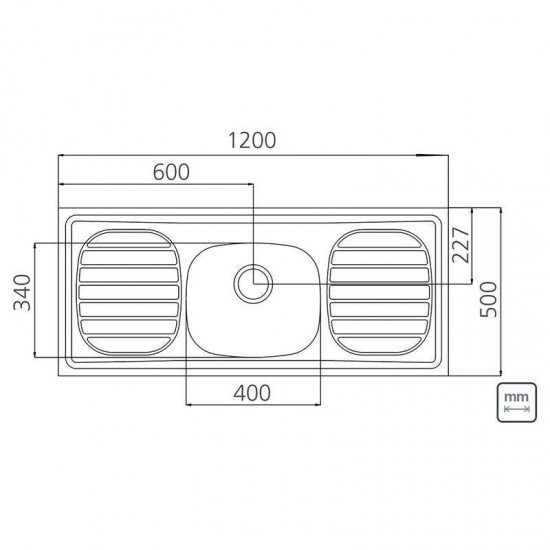PIA DE APOIO EM ACO INOX 120X50CM TRAMONTINA FILO 40 FX
