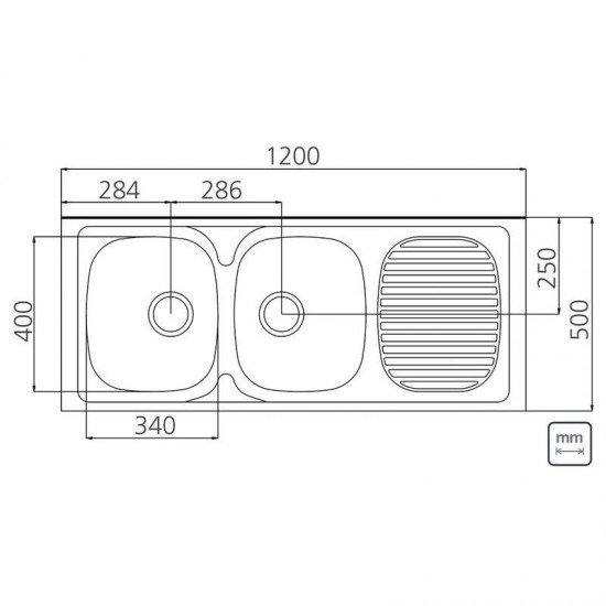 PIA ACO INOX 304 BA120X50 2CEV PERF TRAMONTINA