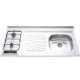 PIA FOGAO EM ACO INOX 120X60CM TRAMONTINA STAR 40 + 2GX DX