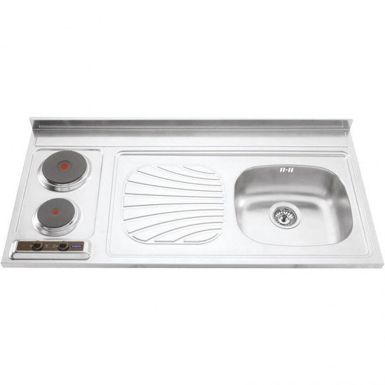 PIA FOGAO EM ACO INOX 120X60CM TRAMONTINA STAR 40 + 2ER DX