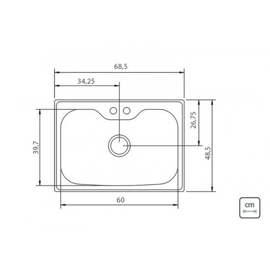 CUBA EM AÇO INOX 69X49CM COM DOSADOR SABAO, TABUA E CESTO COADOR TRAMONTINA