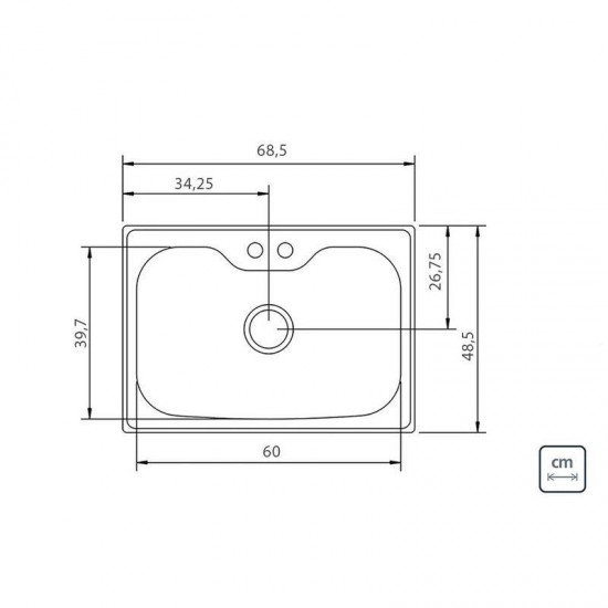 CUBA SOBREPOR INOX 69X49 MORGANA + TORNEIRA MISTURADORA INOX ANGOLARE + ACESSORIOS